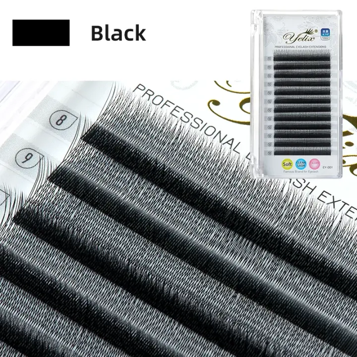 Yelix New 2D Volume Lashes Dark Brown Ultra-thin Y Lash Extension Lightweight Premade Fans Eyelash Extensions Single Tip 2D Y - 1