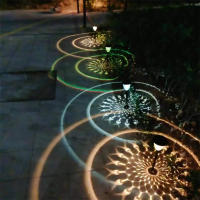 Luz de Jardín Solar RXUNS 4pc Luz de Sombras de Circulo Iluminación Solar al Aire Libre Impermeable - details 12