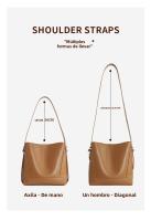Minimalista Bolsa de Hombro de Cuero de Vaca para Mujeres de Gran Capacidad Bolsa de Hombro de Cuero Auténtico - details 6
