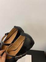 Francés retro hebilla de una palabra Mary Jane zapatos boca ligera cabeza cuadrada tacón grueso solo zapatos pequeños zapatos de cuero - details 5