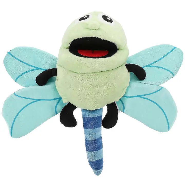 Marioneta de mano de libélula de peluche, juguete de mano interactivo para contar historias, marioneta de insecto relleno - 1