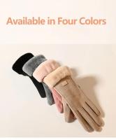 Mitones de dedo peludos y cálidos para mujer, guantes deportivos, moda bonita, otoño, invierno, nuevo - details 2