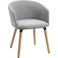 Lino Sintético con Reposabrazos y Patas de Madera para Oficina Dormitorio Carga - details 0