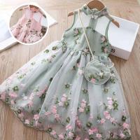 Vestido de Princesa con Bordado de Flor para Niñas en Edad de 2-7 Años Ideal para Fiestas de Boda - details 0