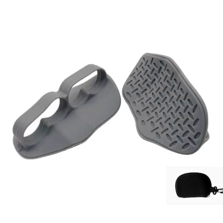 Almohadilla de potencia de Palma para Fitness, doble agujero, antideslizante, agarre grueso, entrenador de fuerza, protector de mano de entrenamiento antifricción de silicona, 1 par - 1