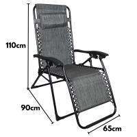 Pack de 2 Sillas de Playa Plegables Respalda Reclinable, 7 Posiciones, Convertibles en Tumbona, Tamaño 47x49x82 cm, de Aluminio y Textileno, con Cojín Acolchado y Asas de Mano para Transportar, Estructura Plegable, Máx. 110 kg - details 2