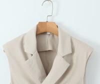 Conjunto de Dos Piezas para Mujer OUWU Chaleco Corto con Lazo y Pantalones Rectos de Cintura Alta con Cremallera Moda Urbana Chic - details 5