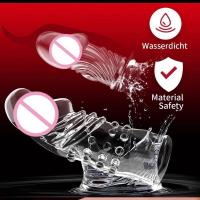 Empaque privado SEXY Nuevo Condón Reutilizable Funda Extensión Retraso Eyaculación Cubierta Extensor Vibrador Juguetes Sexuales Para Hombres Productos Para Adultos - details 3