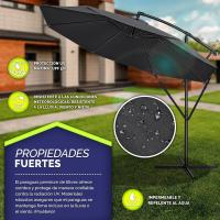 Paraguas de aluminio con manivela 300/350 cm de diámetro Protección UV Impermeable para mercado - details 1