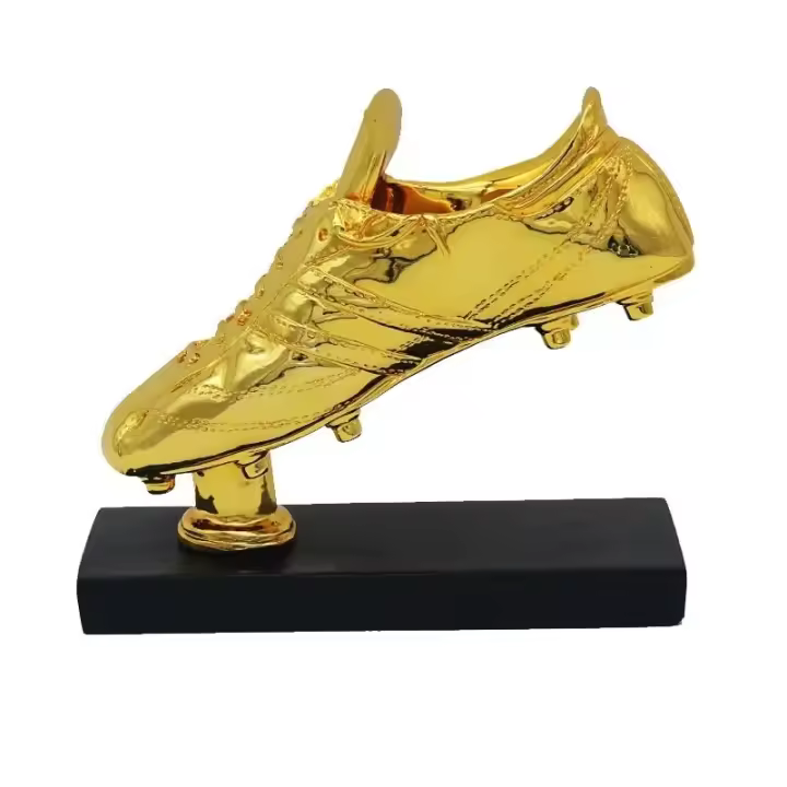Trofeo de Zapatos de Resina Dorada Recuerdo de Partida de Fútbol Decoración de Oficina Ligera - 1