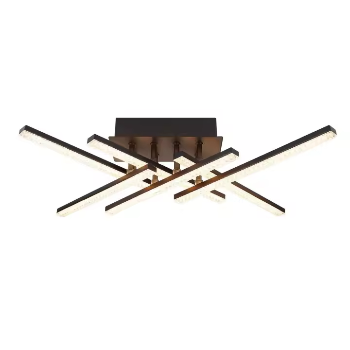 CBJKTX Lámpara de Techo LED Lámpara Moderna para Sala de Estar Lámpara Negra de 50 cm con Control Remoto Lámpara de Cristal de 36 W para Dormitorio Cocina - 1