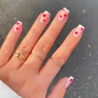ARTAUG 24PCS Uñas Postizas De Presión Cuadradas Medianas Y Brillo Negro Con Polvo Uñas De Color Caramelo Para Verano Adornos Para Uñas - details 30