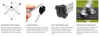 Mesa de camping plegable portátil ultraligera con aleación de aluminio de alta resistencia para uso en jardines y fiestas - details 2