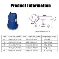 All Seasons Unique Dog Denim Dress Lightweight Pet Apparel Cute Puppy Vest Soft Adjustable Dog Shirts Clothes Pet Costumes - details 0