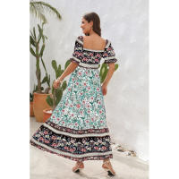 Vestido bohemio de vacaciones de playa con hombros descubiertos de manga larga estilo europeo y americano - details 7