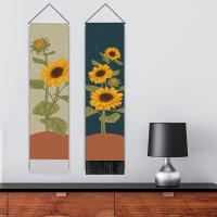 Serie de girasol, pinturas murales, tela de fondo decorativa para dormitorio de sala de estar, tela nórdica para colgar junto a la cama - details 2