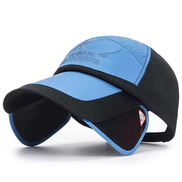 Sombrero para el sol Protector solar transpirable Gorra de béisbol UPF50+ Sombrero de pesca impermeable Gorras Anti-UV de secado rápido plegables Verano - 1