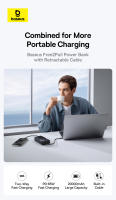 Baseus 65W Power Bank Carga Rápida, Batería Retráctil Tipo-C Incluida, Batería Li-Ion de 20000mah para Laptops y Teléfonos iPhone Electrónica de Calidad - details 0