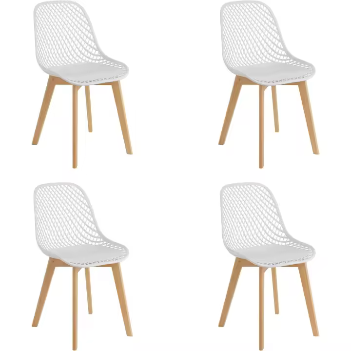 Silla Moderna con Patas De Madera, Silla De Oficina Ergonómica con Tejido, Máx. 130 Kg, 48x 43x84 Cm - 1
