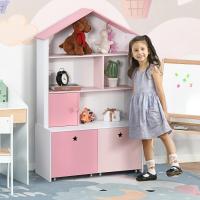 Estante de Libros para Niños con 4 Compartimentos Puerta y Cajones Extraíbles con Ruedas - details 1