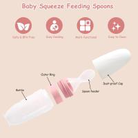 Set de 4 Cucharas de Alimentación para Bebé de Silicona Cucharas de Alimentación de Saco de 3oz con Ventosa para Niños Niñas Botella de Alimentación Autocomprable Rosa Sakura - details 0