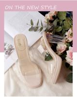 Nuevas Sandalias de Cristal para Mujer Alpargatas de Tacón Alto, Impermeables, Diseño de Pies Cansados - details 2