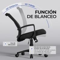Silla de Oficina Inclinable Diseño de Mariposa Soporte Lumbar Máxima Carga 136kg Gris Claro - details 15