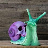 Escultura de Calavera de Caracol Decoración Gótica Estatua de Caracol para Jardín Figura de Halloween Adorno de Escritorio Artesanía de Resina DIY - details 10