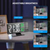 ORIA-reloj despertador Digital con proyección, dispositivo electrónico de mesa, LED, con temperatura y humedad, para el hogar, dormitorio y oficina - details 2