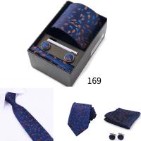 Caja de regalo de corbata para hombre con corbatas, pañuelos, gemelos, pinzas para corbata, conjuntos de 6 piezas, corbatas formales para festivales de bodas y negocios en grupo - details 8