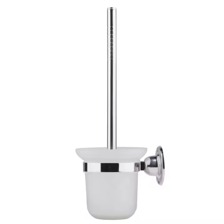 Cepillo De Inodoro Montado En La Pared Con Soporte Cepillo De Limpieza Acero Inoxidable Mango Largo Accesorios De Baño - 1
