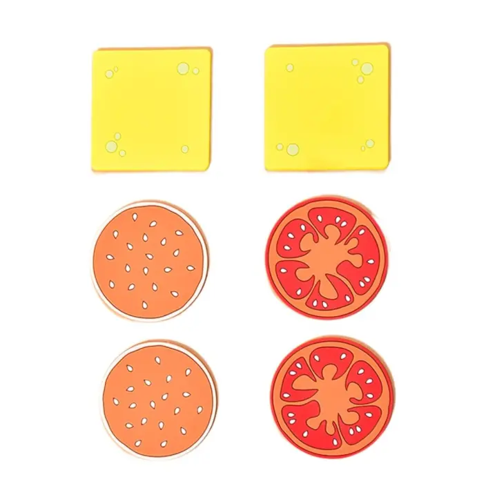 Posavasos de hamburguesa bonito para decoración de mesa, mantel individual antideslizante creativo, resistente al calor, almohadilla para taza antiescaldado, regalo, 6/9/12 Uds. - 1