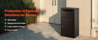SucceBuy Caja de entrega de paquetes segura para exteriores, buzón de correo para paquetes de 35,8 pulgadas con cerradura, buzón resistente a la intemperie, negro - details 0