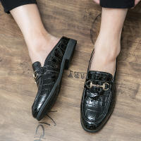 Sandalias con diseño de piedra sintética para hombre, zapatos con hebilla de herradura, tacón versátil, a la moda - details 12