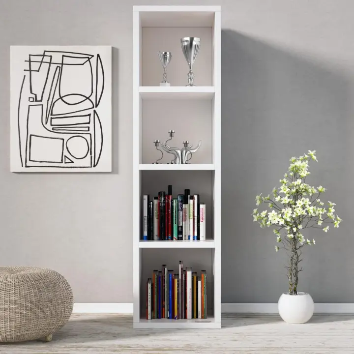 Estantería Vela Roble 190x60x28cm 5 Estantes Librería Biblioteca Mueble Organizador Oficina - 1
