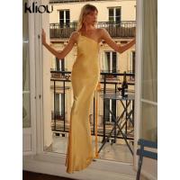 Vestido Largo de Seda para Mujer Elegante, Sin Mangas, Espalda Descubierta, Hombros Descubiertos - details 10