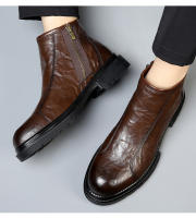 Botas de herramientas de cuero británico de lana con cremallera lateral Botas Chelsea - details 23