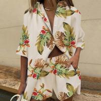 Conjunto de Verano 2025 para Mujer Blusa de Cuello Camisero con Estampado Floral y Shorts Holgados - details 1