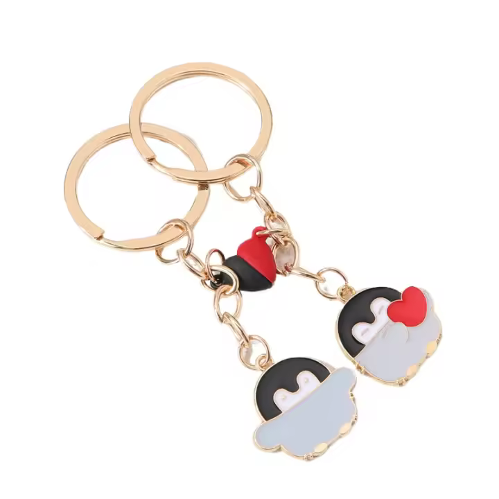 Llavero de Pingüino con Imán de Corazón Accesorio de Joyería DIY Hecho a Mano para Collares - 1