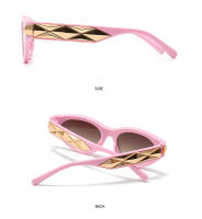 Toyear-gafas de sol clásicas de ojo de gato para mujer, anteojos de sol de diseñador de marca de lujo, montura de remache de Metal para mujer, Vintage, Sexy, a la moda - details 15