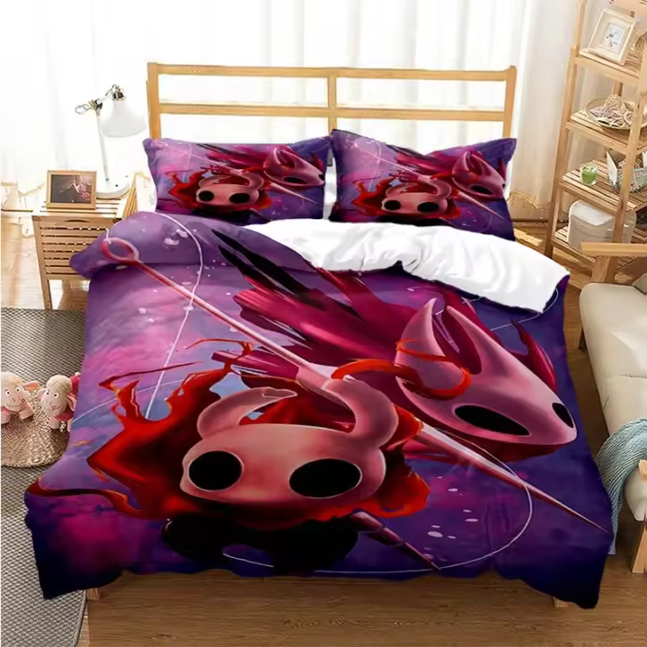 Conjunto de Cama de Moda Hollow Knight Funda de Edredón Impresa Digital Cojín de Comodidad - 1