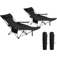 Juego de 2 Sillas de Camping Sillas Plegables, Silla de Acampada Portátil, Ligera para Picnic, Playa, Jardín, Pesca, con Portavasos, Gris - details 9