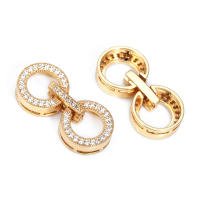 Conector de Estrella Redondo de Brasso y Zirconio de 18K Oro Accesorios de Joyería DIY para Collares y Pulseras Hecho en China - details 8