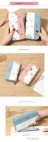 Nueva cartera larga para mujer, bolso para teléfono con doble cremallera, cartera con tachuelas para estudiante, bolso de mano de gran capacidad, monedero suave - details 4