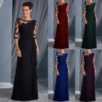 Vestido de novia largo de manga media con cuello redondo para mujer, perspectiva de encaje, nuevo estilo - details 5