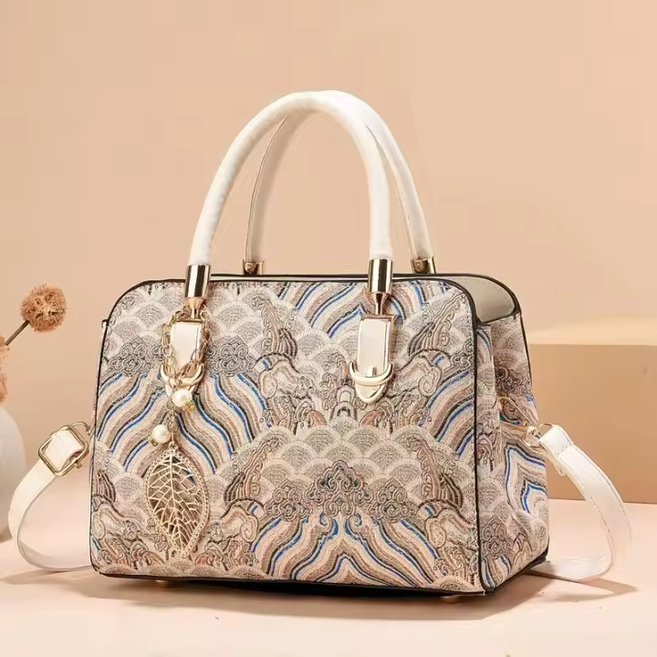 Bolso informal decorativo con estampado a la moda para mujer, bandolera de hombro simple y elegante, mochila de lujo de alta gama - 1