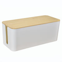 Cubierta de bambú y madera caja de control de polvo enchufe panel de enchufe caja de almacenamiento caja organizadora de alambre - details 6