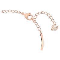 Pulsera de cristal transparente con colgante de suerte de tonos rosa dorado y ródio - details 3