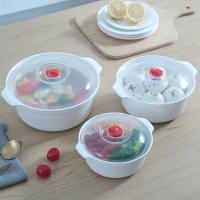 Fiambrera redonda de plástico para cocinar al vapor, utensilio de cocina para calentar el microondas, para mantener la comida fresca - details 6