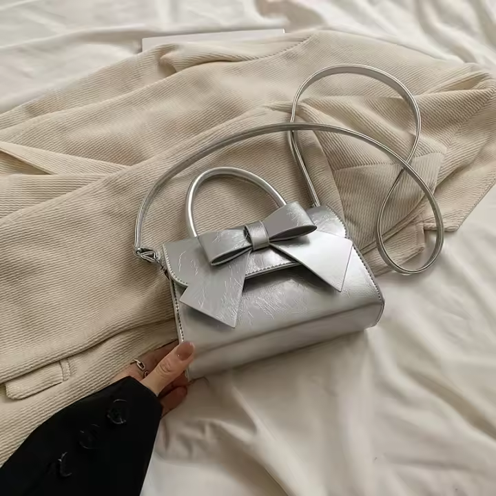 Bolso de Arco de Diseño Único 2024 Textura de Alta Gama Bolso Cuadrado Pequeño para Mujeres - 1